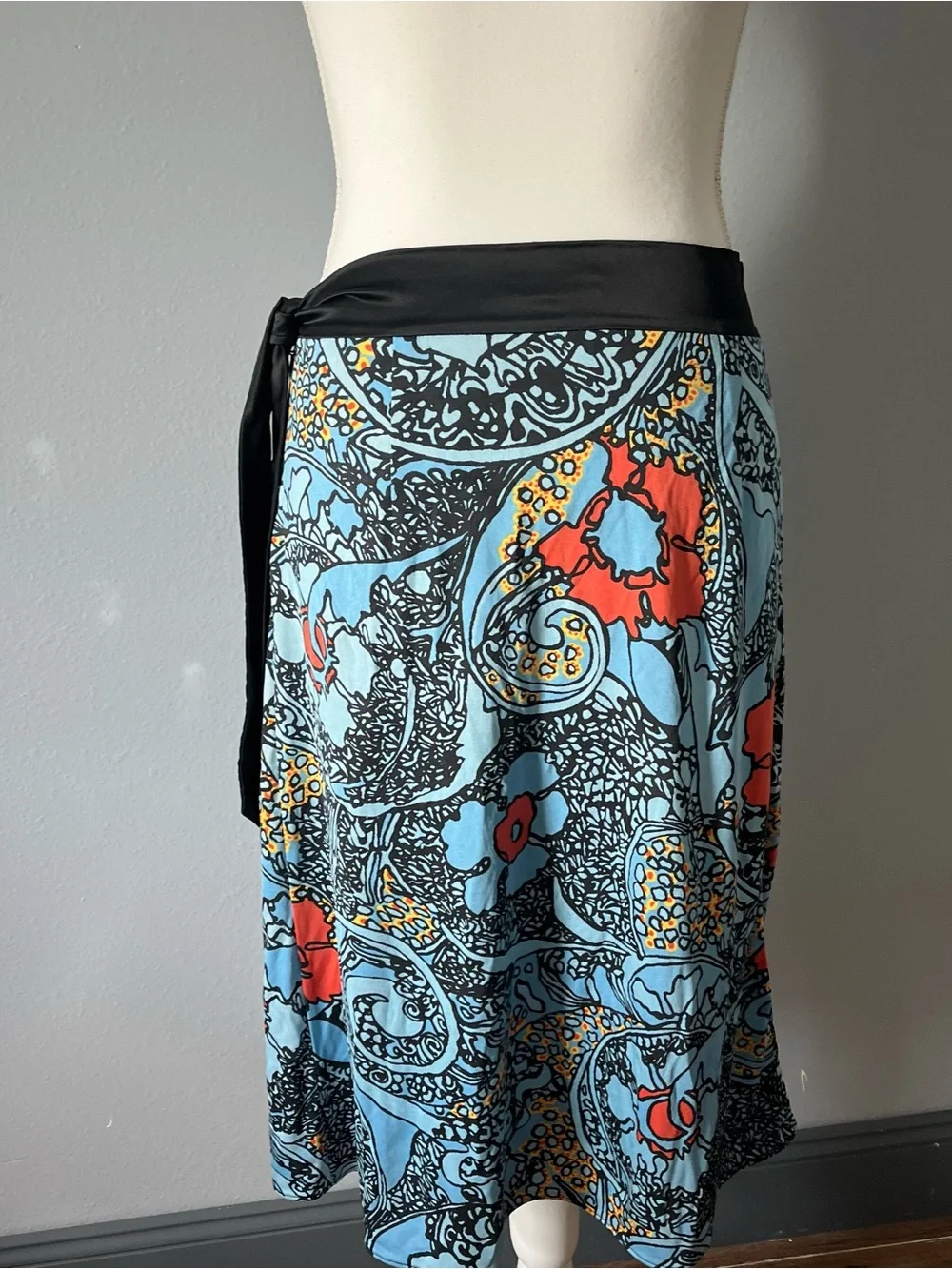 Rare Vintage 90s Archival Vivienne Tam Silk Floral Wrap Skirt Size 2 Flawless